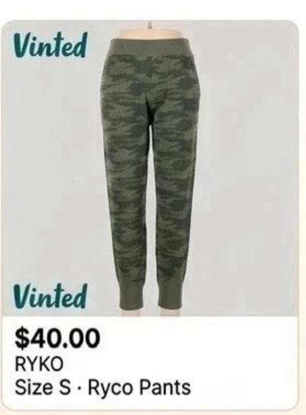 Ryko Camo Seamless Knit Athleisure Pants